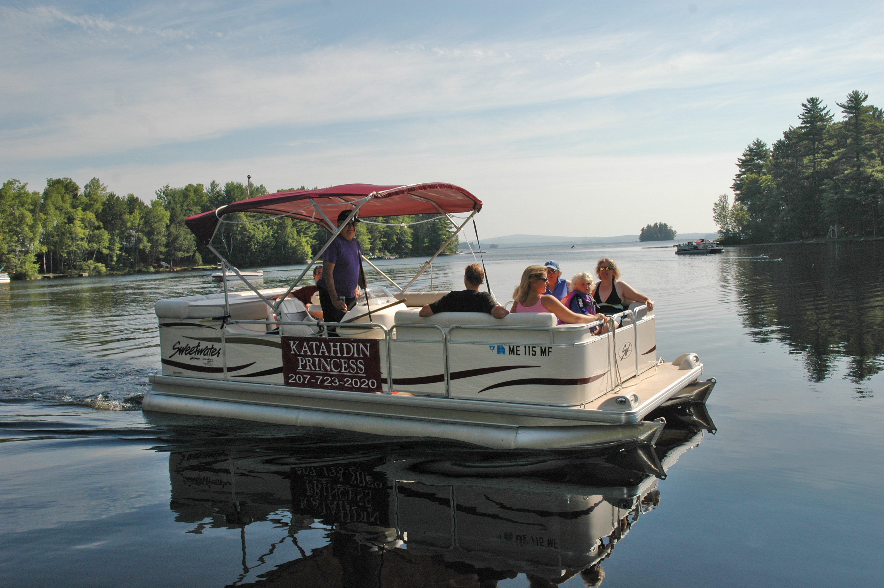 Ride a pontoon boat with family or friends for a day trip our our sunset cr...
