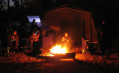 Maine Campground at North Country Rivers at Night