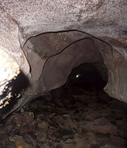 inside of enchanted cave in maine.