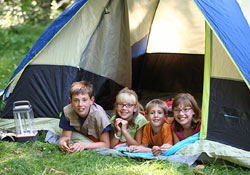 Hanging Around the Tent Site at The Maine Camground of North Country Rivers